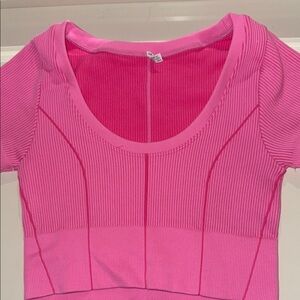 Aerie Bright Pink Ribbed workout Top